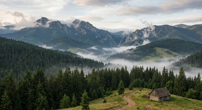 Carpathian Mountains landscape in Ukraine