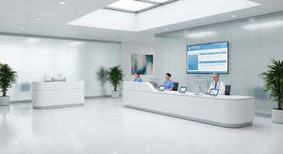 Modern hospital reception area